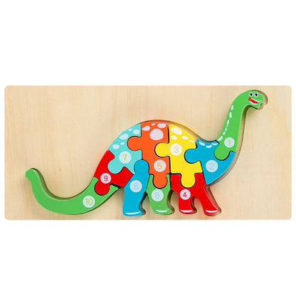 Puzzle Educativo in Legno per Bambini – Gioco a Incastro con Numeri e Animali