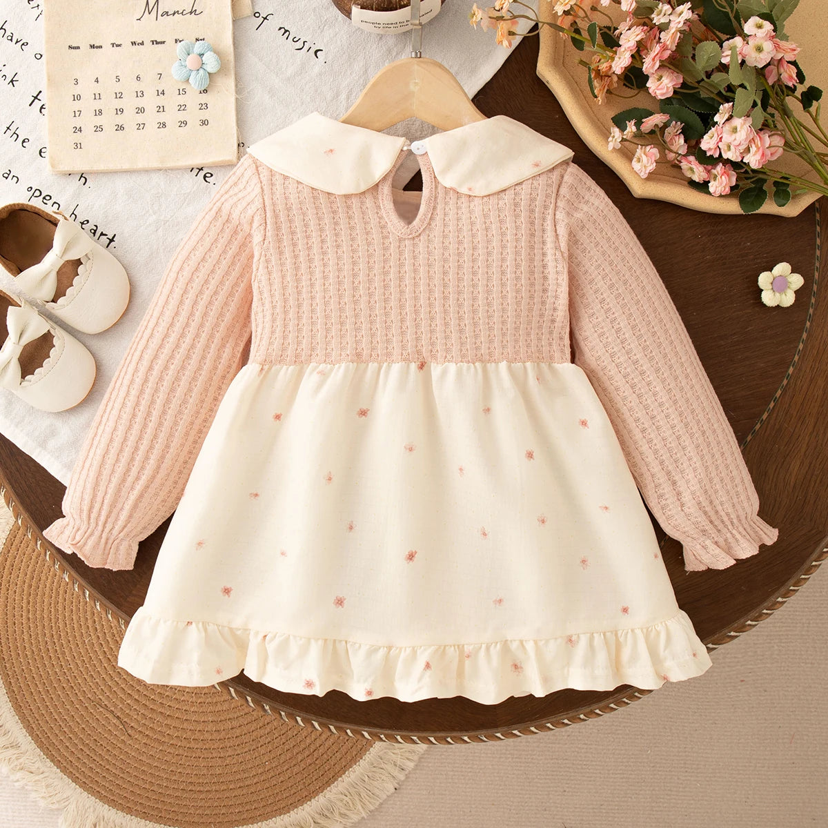 Completo Bambina con Abito e Cardigan in Maglia – Elegante Autunno Inverno 9-36 Mesi