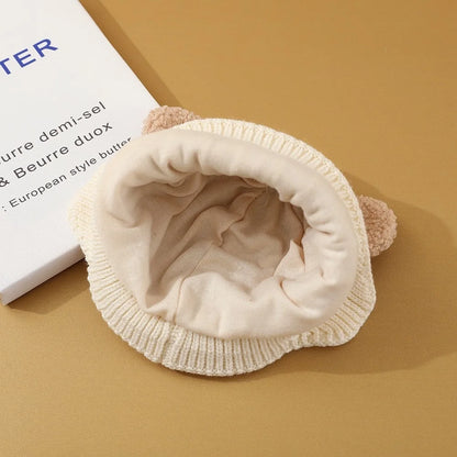 Cappello Invernale Bambino con Paraorecchie – Berretto in Maglia Foderato con Orecchie da Orsetto