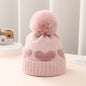 Cappello Invernale Neonata in Maglia – Berretto Elasticizzato con Pompon e Risvolto