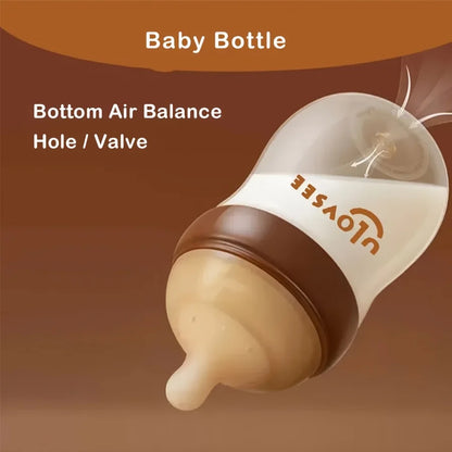 Biberon Anticolica in Vetro Borosilicato con Tettarella in Silicone BPA Free – Collo Largo 120/160/240 ml