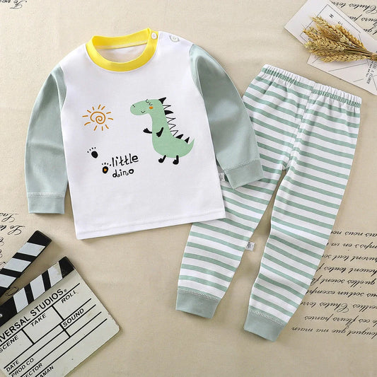 Pigiama Bambino 2 Pezzi 100% Cotone – Maglia a Manica Lunga e Pantaloni
