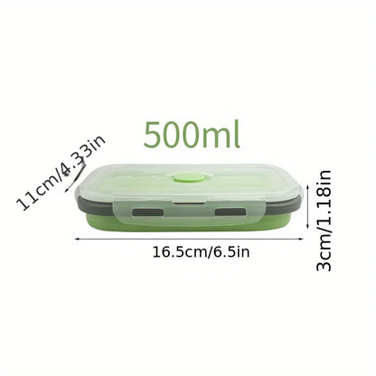 Contenitore Pappa Pieghevole in Silicone – Lunch Box Salvaspazio per Bambini e Mamme, Singolo o Set 4 Pezzi
