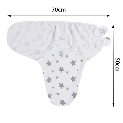 Fascia Swaddle Neonato in 100% Cotone con Cappellino – Copertina Avvolgente Regolabile 70 × 50 cm