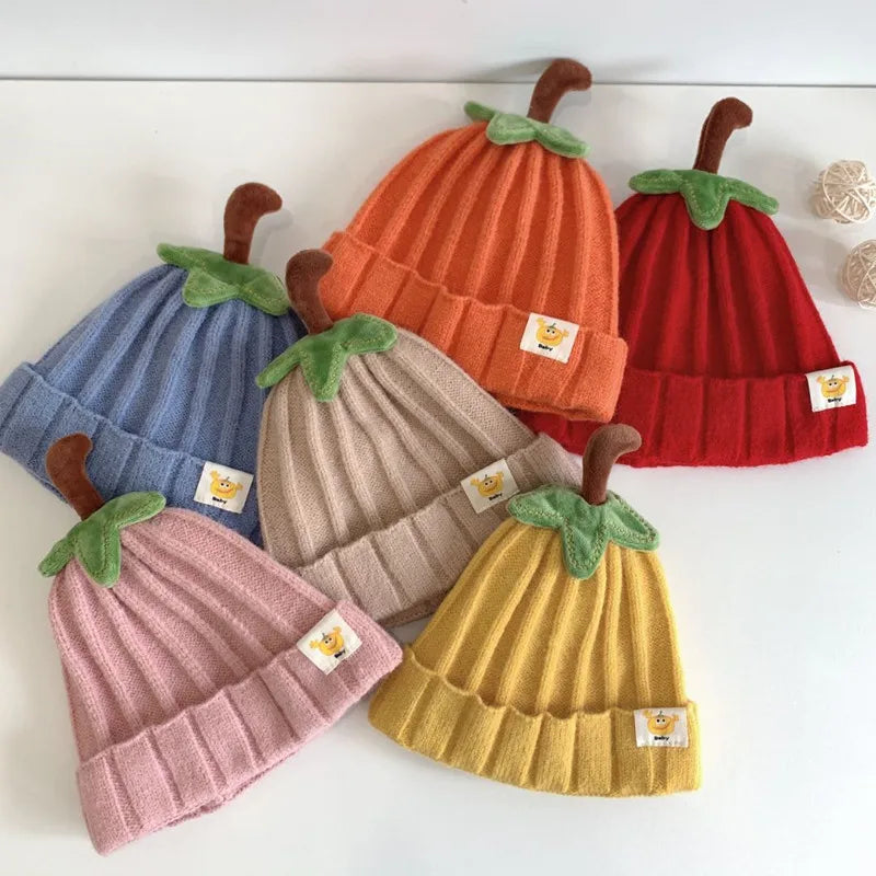Cappellino Bambino in Maglia a Zucca con Fodera Morbida – 6 Mesi-3 Anni
