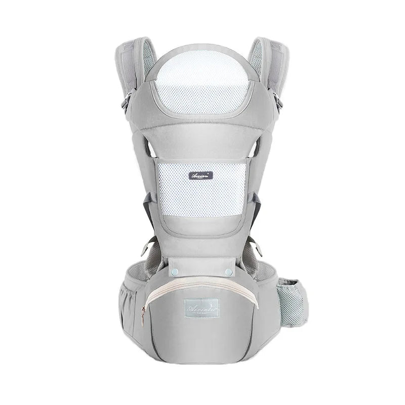 Marsupio Ergonomico Multifunzione con Hip Seat – Porta Bebè Regolabile e Traspirante 3–36 Mesi