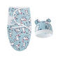 Fascia Swaddle Neonato in 100% Cotone con Cappellino – Copertina Avvolgente Regolabile 70 × 50 cm