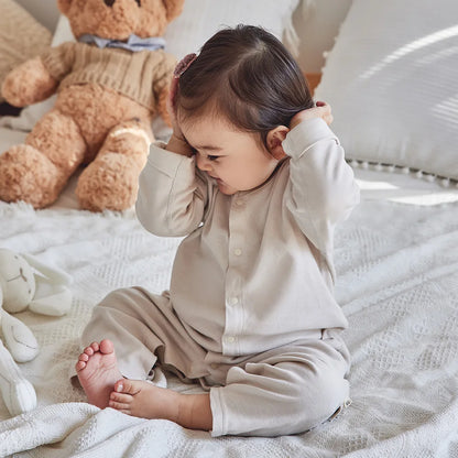 Pigiama Neonato 100% Cotone – Tutina Manica Lunga con Muffole Integrate e Bottoni Automatici