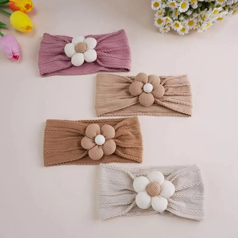 Fascia Elastica per Capelli con Fiore per Neonata e Bambina