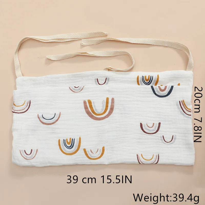 Organizer da Culla in Cotone – Porta Pannolini e Accessori Neonato con Doppia Tasca