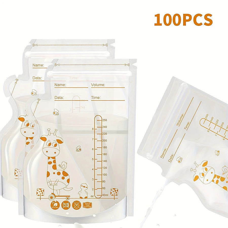 Sacche per Conservazione Latte Materno 250 ml – Contenitori con Doppia Chiusura Antiperdita Set da 30 e 60 pz