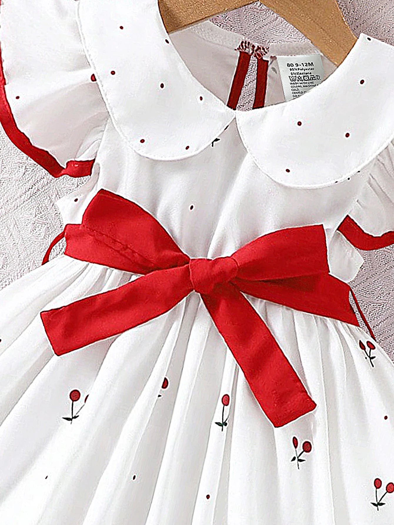 Abito Leggero da Bambina – Vestito con Fiocco e Colletto, 6 Mesi-3 Anni