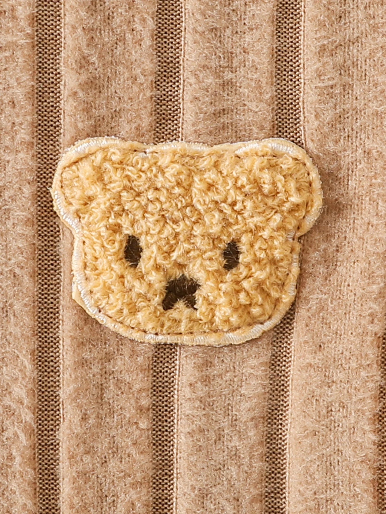 Completo Bimbo Teddy a Coste Elasticizzato – Maglia e Pantaloni con Orsetto