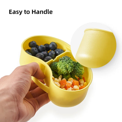 Contenitore Pappa e Svezzamento 300 ml - Lunch Box con 2 Scomparti e Cucchiaino