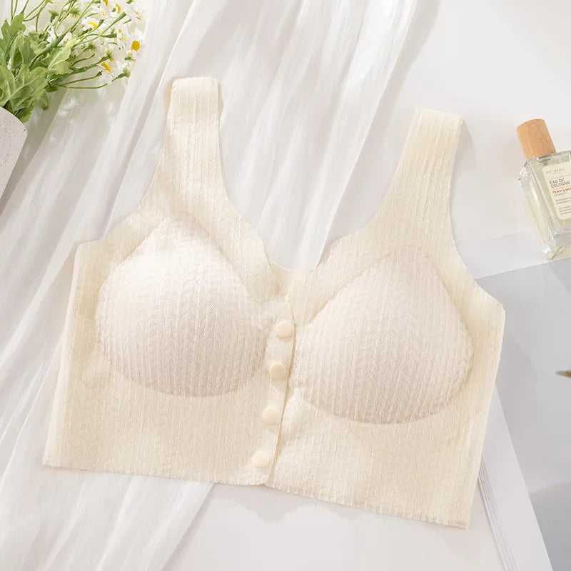 Reggiseno Allattamento con Apertura Frontale – Brassière Senza Ferretto con Coppe 3/4 e Bottoni