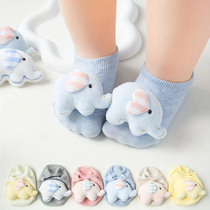Calzini per Neonato con Animaletti 3D in Cotone | Morbidi e Traspiranti 0-1 Anni
