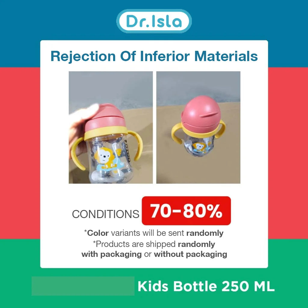 Bicchiere con Cannuccia per Bambini 250 ml – Tazza Antigoccia con Doppio Manico e Bevitura a 360°