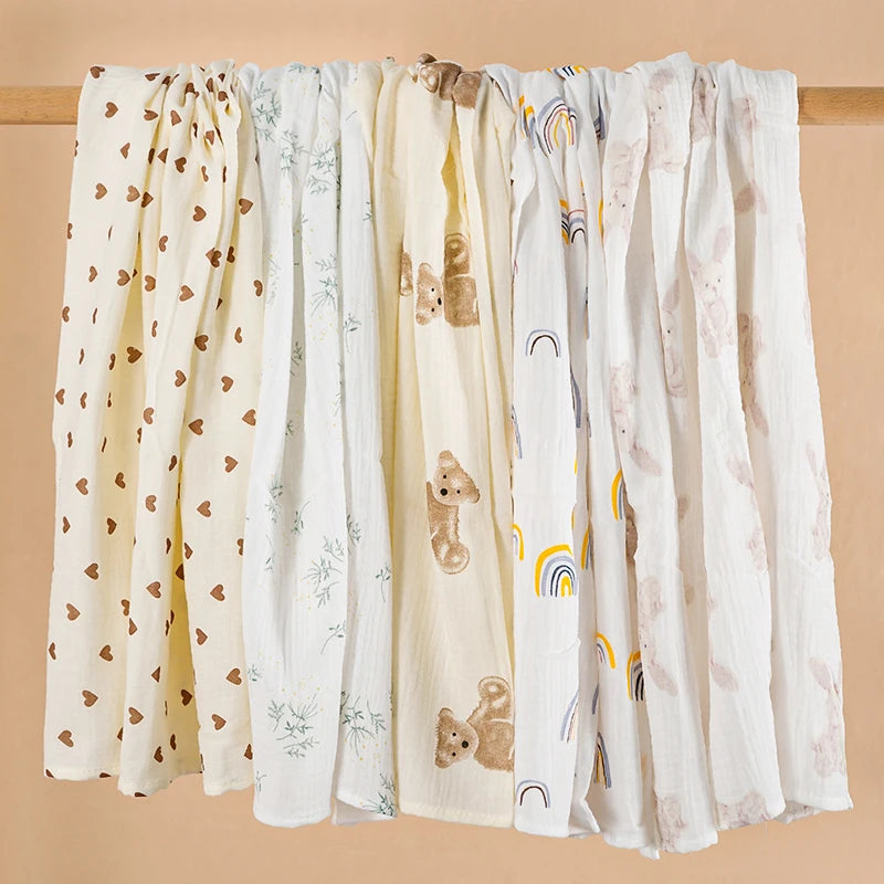 Copertina Neonato in Mussola di Cotone 100×100 cm – Leggera e Traspirante