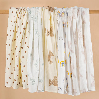 Copertina Neonato in Mussola di Cotone 100×100 cm – Leggera e Traspirante