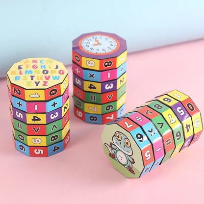 Cilindro Matematico Girevole – Puzzle Educativo con Numeri e Operazioni