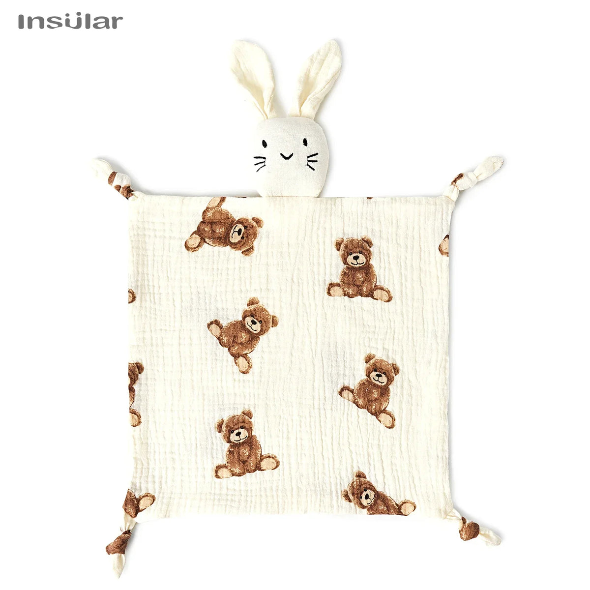 Doudou Coniglietto in Mussola di Cotone – Copertina Coccole per Neonati e Bambini