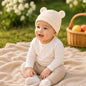 Cappellino Neonato in Cotone con Orecchiette – Berretto Morbido Elasticizzato 0-12 Mesi