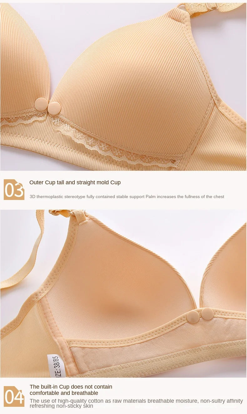Reggiseno Premaman e Allattamento Senza Ferretto – Apertura Frontale Rapida, Coppe Intere e Fascia Posteriore Elasticizzata
