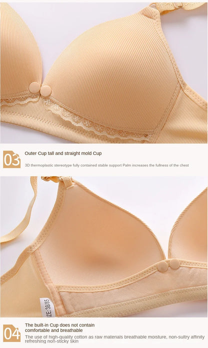 Reggiseno Premaman e Allattamento Senza Ferretto – Apertura Frontale Rapida, Coppe Intere e Fascia Posteriore Elasticizzata