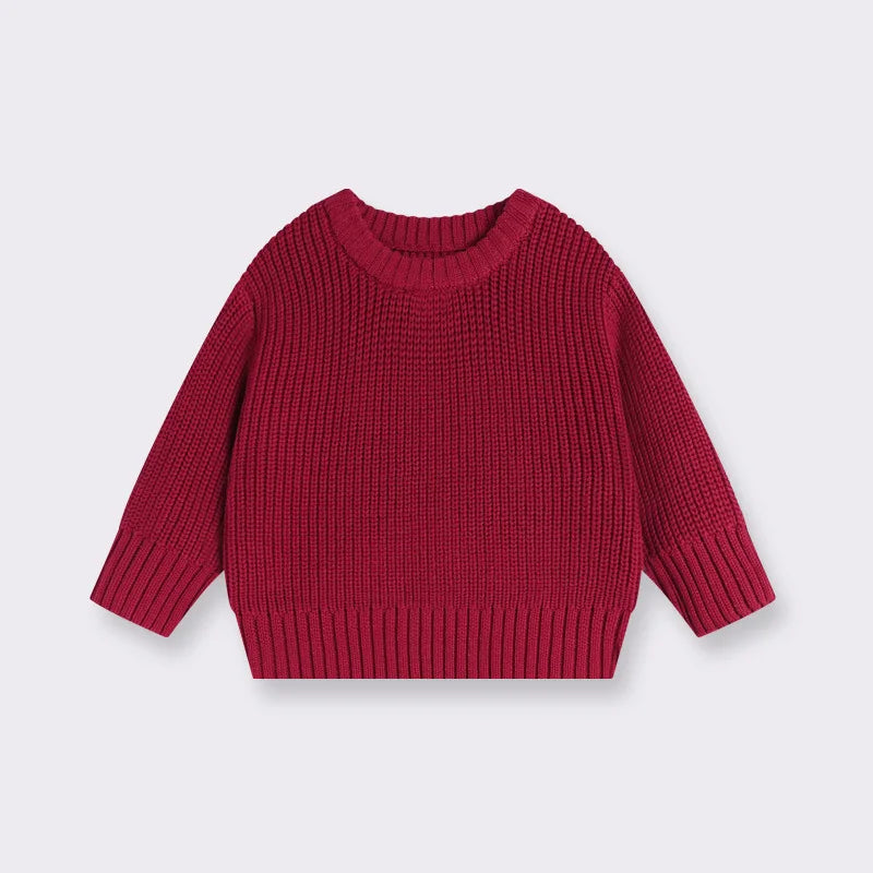 Maglione Bambini in Cotone a Maglia – Pullover Girocollo Invernale Unisex
