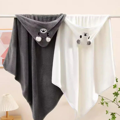Asciugamano con Cappuccio per Neonati e Bambini 80×80 cm – Morbido, Assorbente e Avvolgente