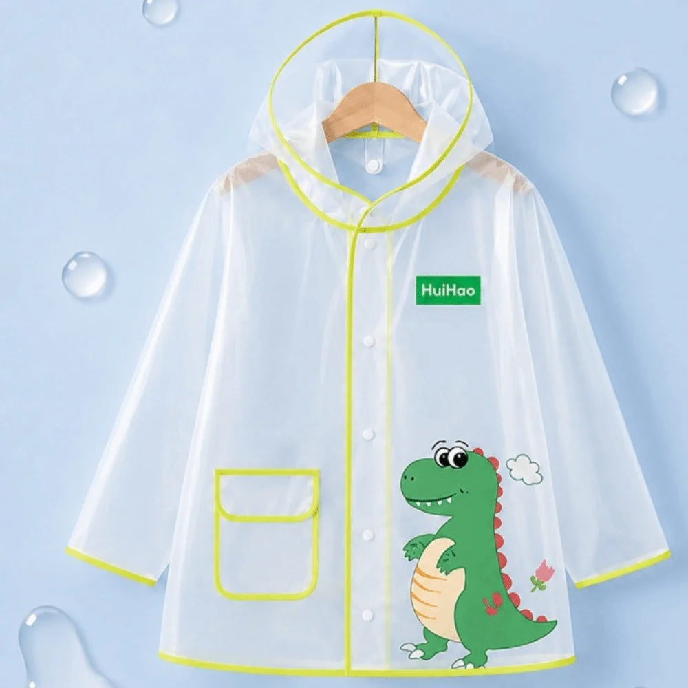 Impermeabile Bambini in EVA Trasparente – Giacca Antipioggia con Cappuccio e Tasche