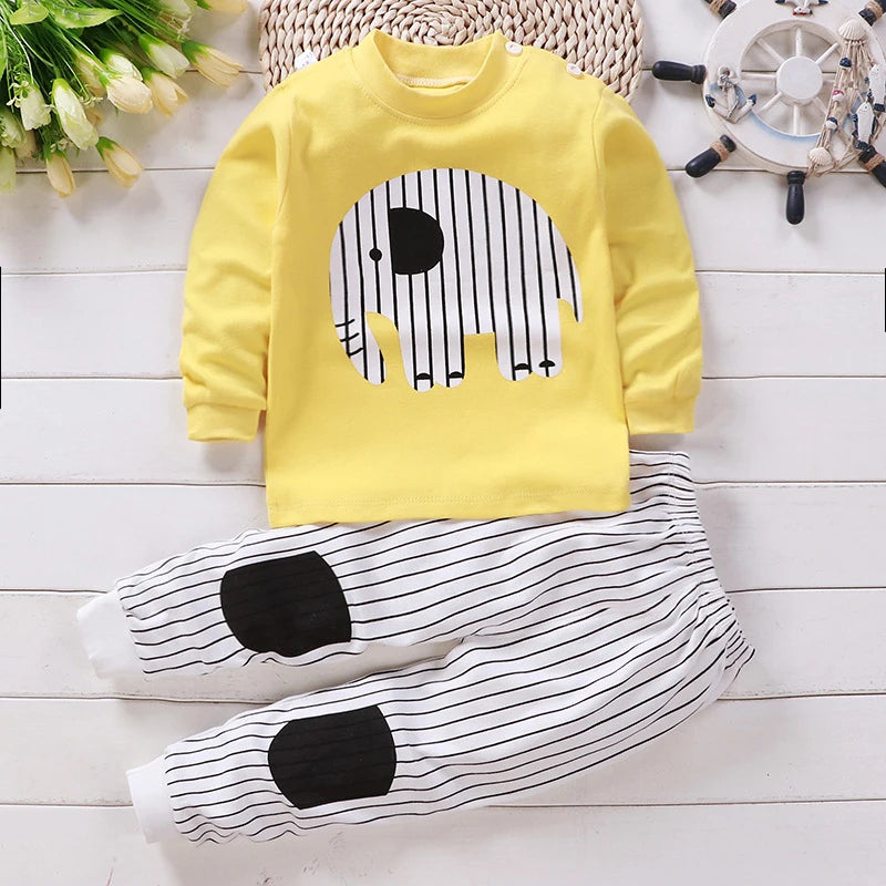 Pigiama Bambino 2 Pezzi 100% Cotone – Maglia a Manica Lunga e Pantaloni