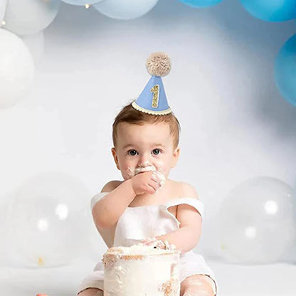 Cappellino Primo Compleanno con Pompon – Riutilizzabile per Festa e Servizi Fotografici