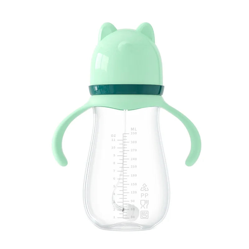 Biberon Anticolica con Cannuccia Zavorrata, Manici e Tettarella in Silicone – 240/330 ml