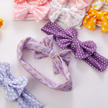 Set 3 Fasce Elastiche con Fiocco per Neonata e Bambina