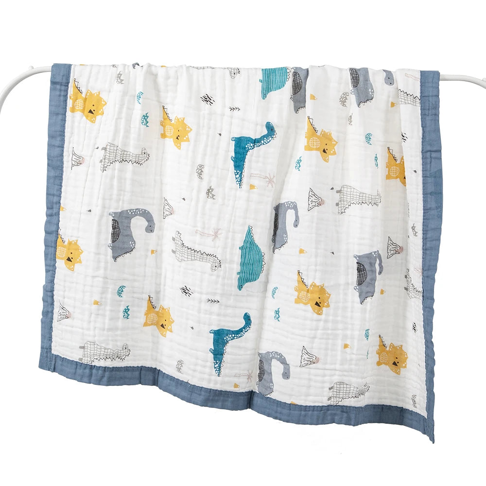 Copertina Neonato in Garza di Cotone 6 Strati 110×110 cm – Leggera, Traspirante e Morbida