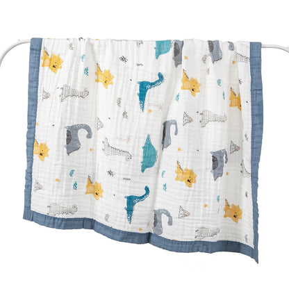 Copertina Neonato in Garza di Cotone 6 Strati 110×110 cm – Leggera, Traspirante e Morbida