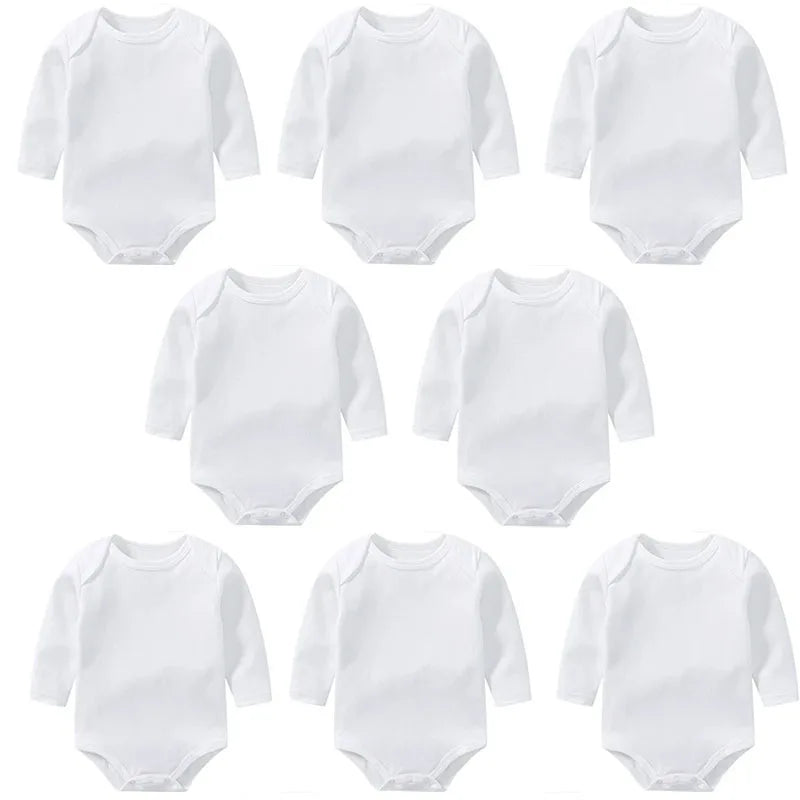 Body Neonato a Manica Lunga 100% Cotone – Bianco Unisex