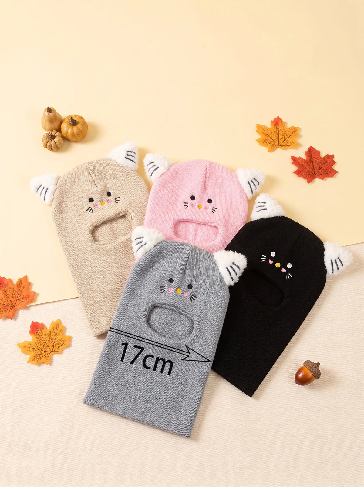 Passamontagna Invernale Bambino e Bambina in Maglia – Cappello con Scaldacollo Integrato e Orecchie da Gatto