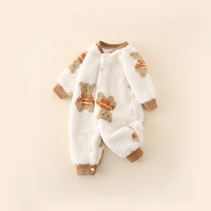 Tutina Invernale Neonato in Pile Morbido – Pagliaccetto Unisex a Manica Lunga 0-24 Mesi