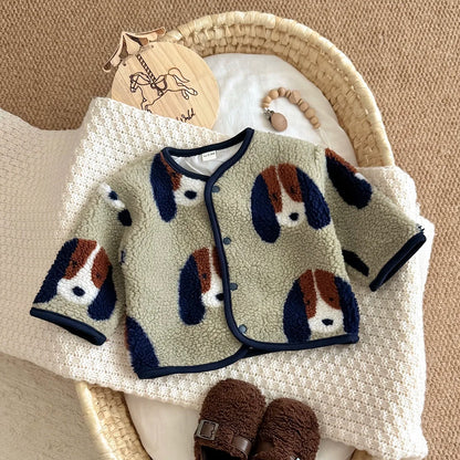 Giacca Bambino in Pile Sherpa – Cardigan Foderato con Bottoni a Pressione