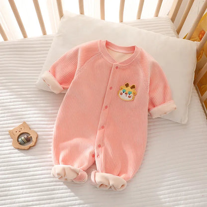Body Intero Neonato in Cotone Felpato – Tutina Invernale a Manica Lunga