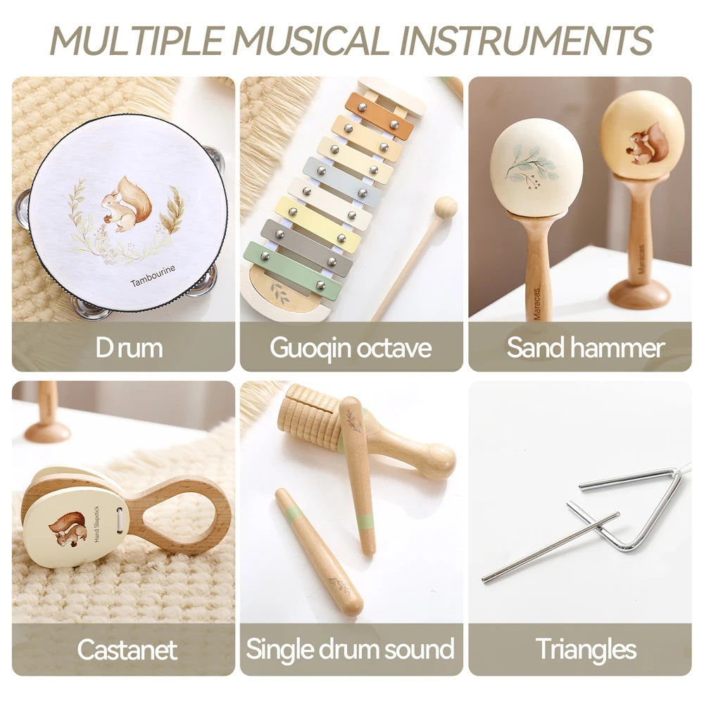 Strumenti Musicali Montessori in Legno per Bambini – Gioco Educativo Sensoriale