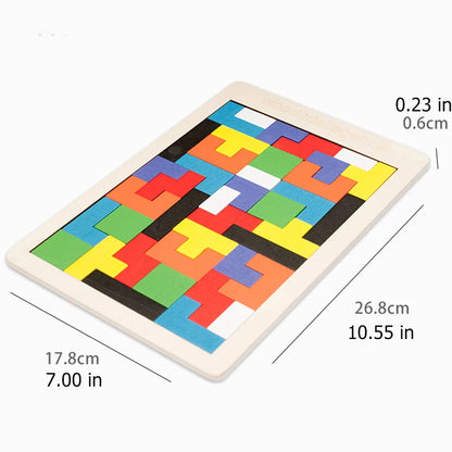 Puzzle Creativo in Legno con Forme Geometriche – Gioco Educativo di Logica e Composizione
