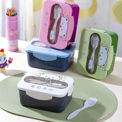 Portapranzo Bambini 1200 ml con Scomparti e Forchetta Integrata – Lunch Box con Chiusura Ermetica