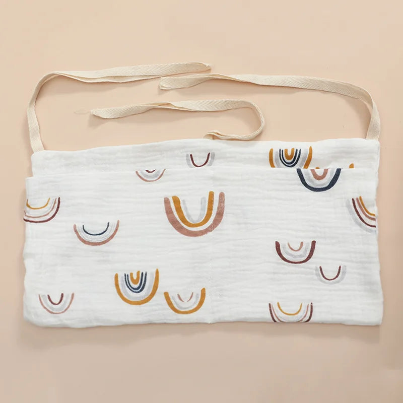 Organizer da Culla in Cotone – Porta Pannolini e Accessori Neonato con Doppia Tasca