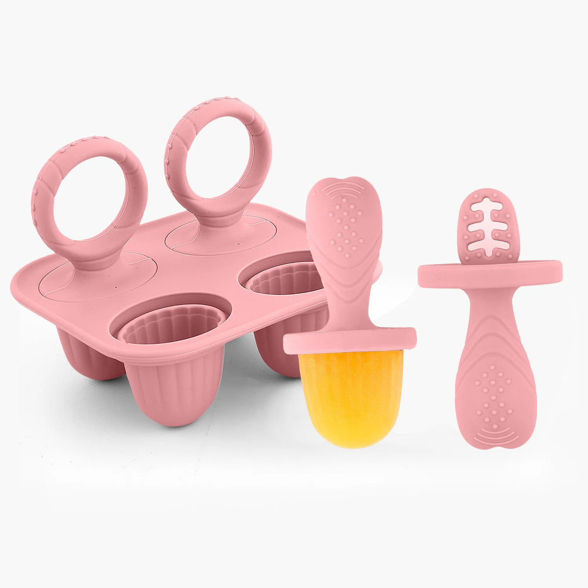 Stampi per Mini Ghiaccioli Bambini in Silicone – Set Riutilizzabile con Manici per Frutta, Yogurt e Latte Materno