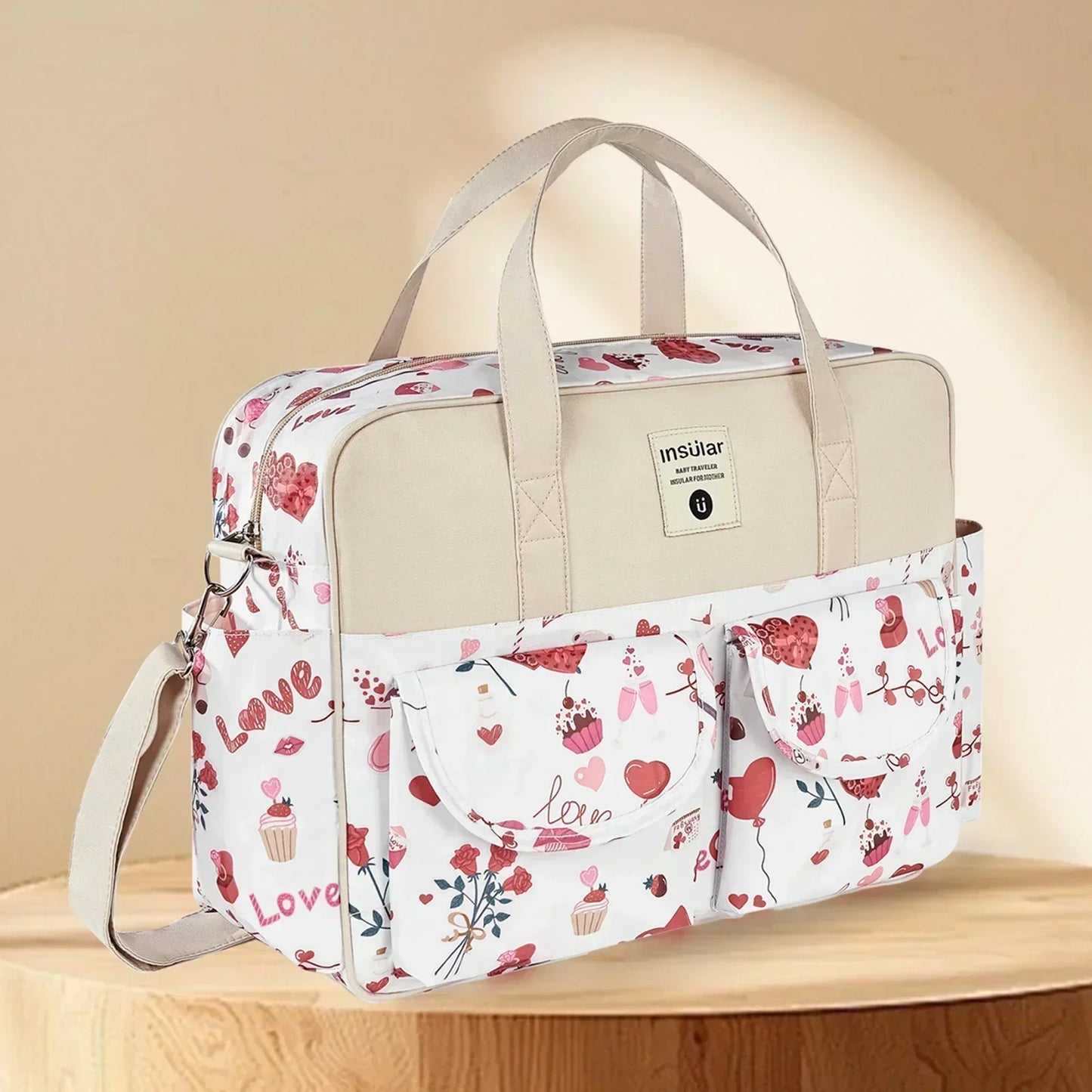 Borsa Fasciatoio Mamma e Neonato Impermeabile con Tracolla e Ampia Apertura