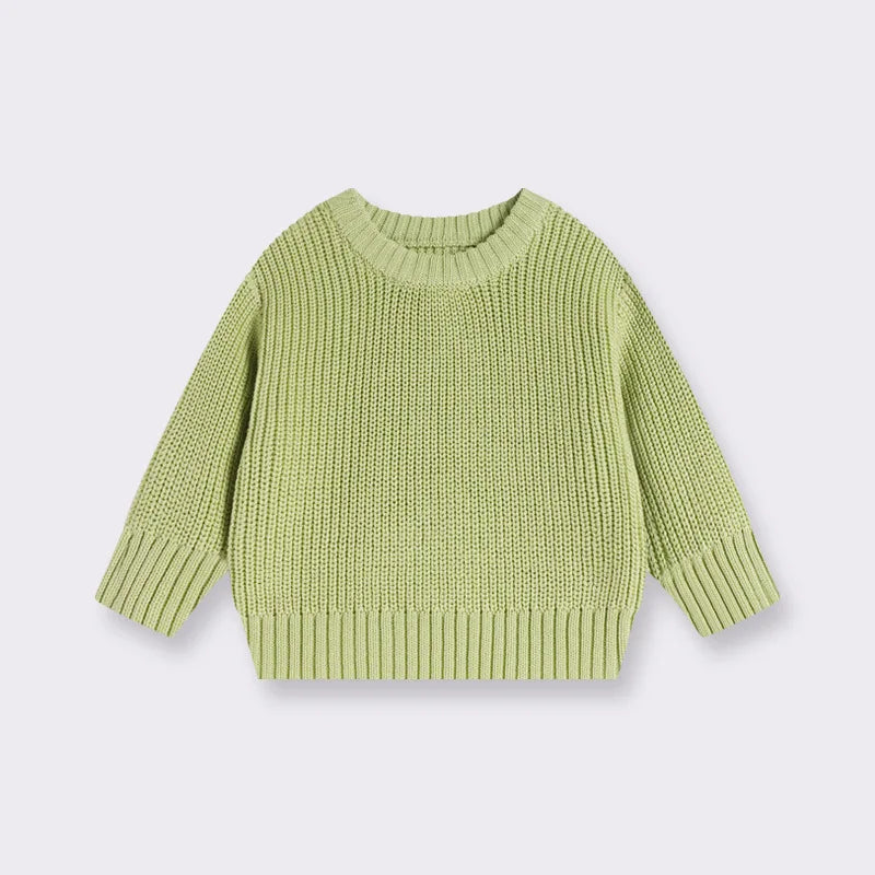 Maglione Bambini in Cotone a Maglia – Pullover Girocollo Invernale Unisex
