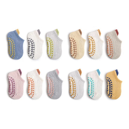 Set 6 Paia di Calzini Antiscivolo in Cotone per Bambini